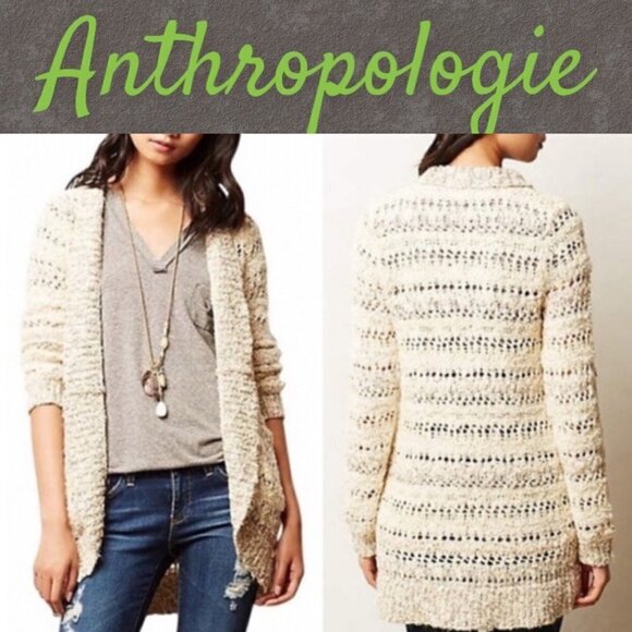 ANTHROPOLOGIE Knitted & Knotted Soubrette Open Knit Sequin Cardigan, Size XS - Picture 12 of 12